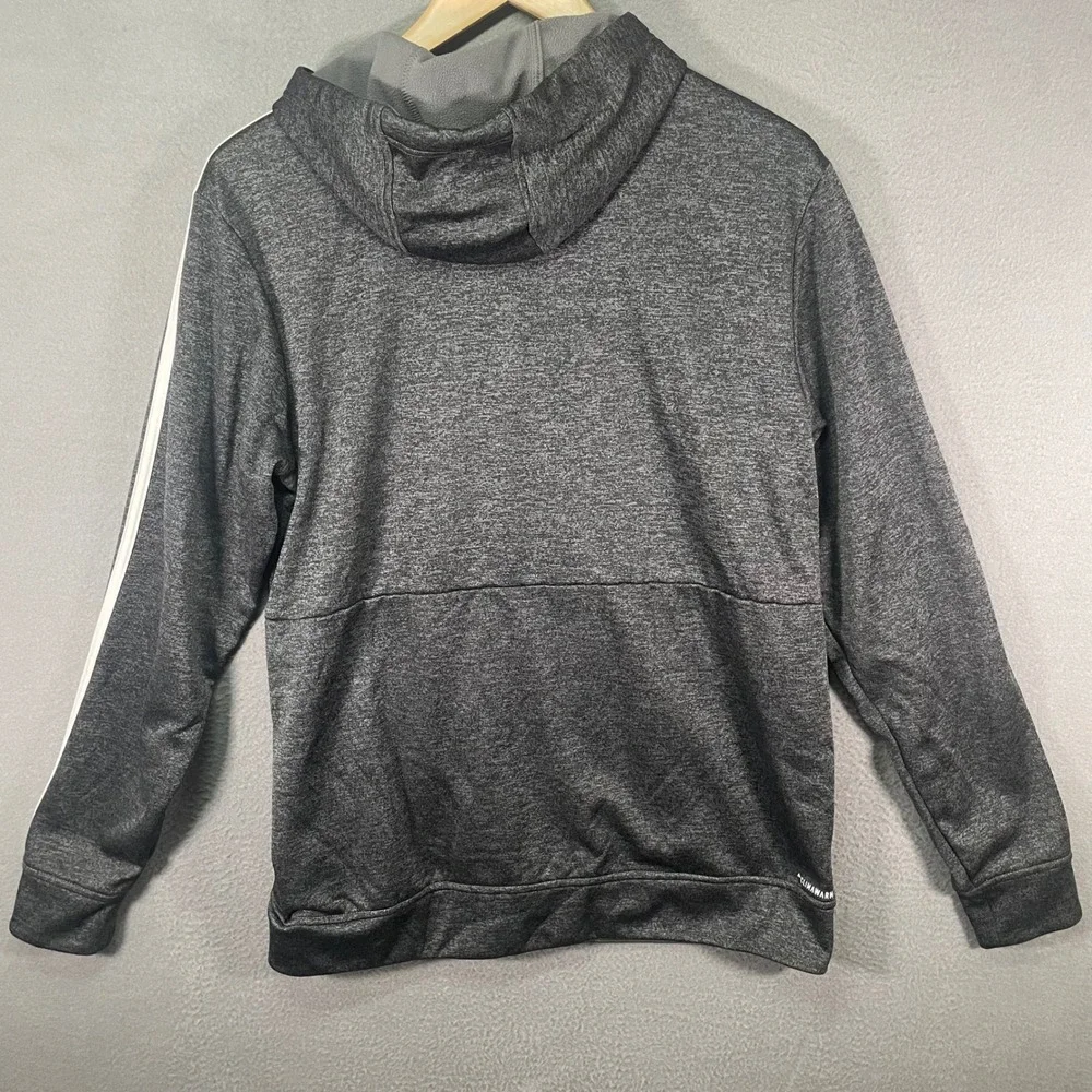 Adidas Full Zip Hoodie Mens Medium Gray Excellent Climawarm‎ 3-Stripes FL5611